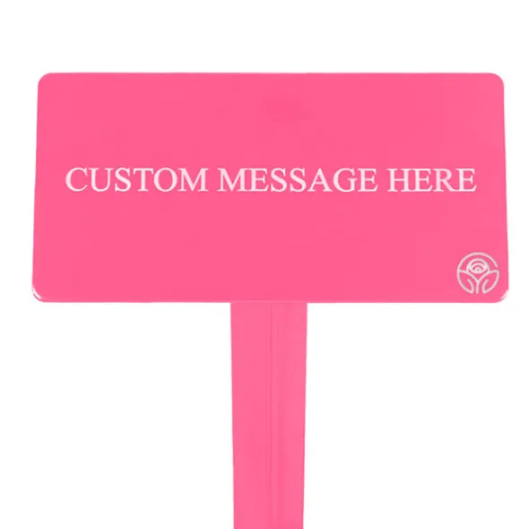 Heirloom Roses Pink Custom Plant Stake With Your Own Message Outlet