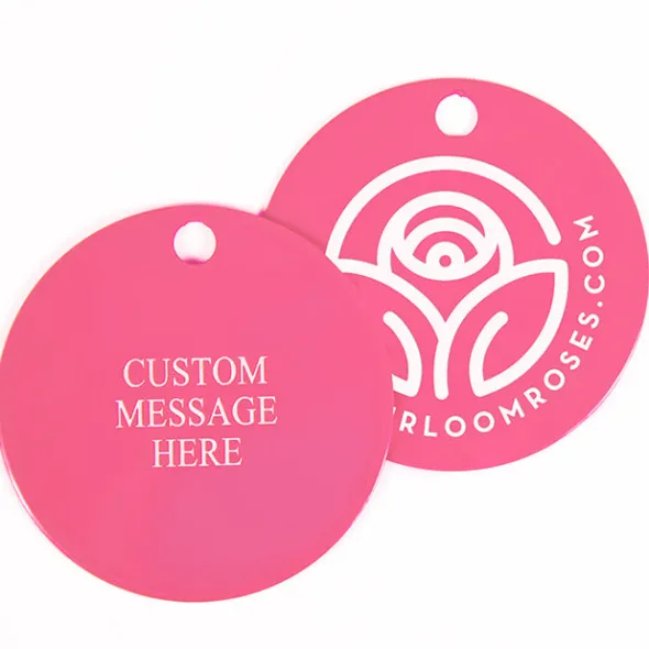 Heirloom Roses Pink Custom Plant Tag With Your Own Message Outlet