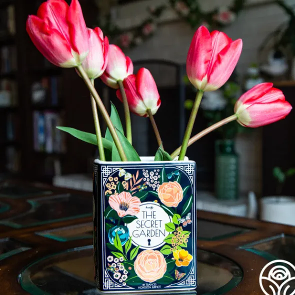 Heirloom Roses Secret Garden Book Vase Discount